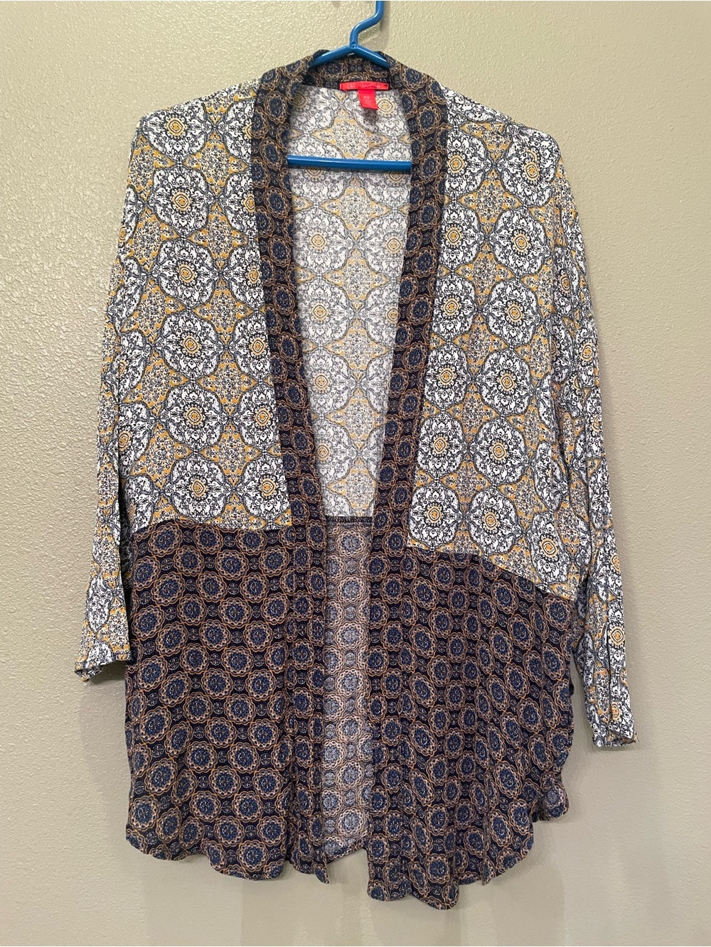 Chelsea & Violet Floral Medallion Kimono Open Front Cardigan Size XS (Large)